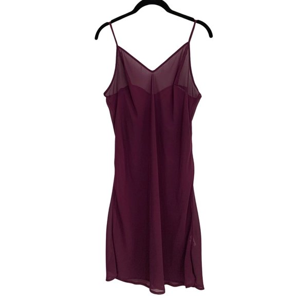 Dresses & Skirts - Sheer V-Neck Purple Dress